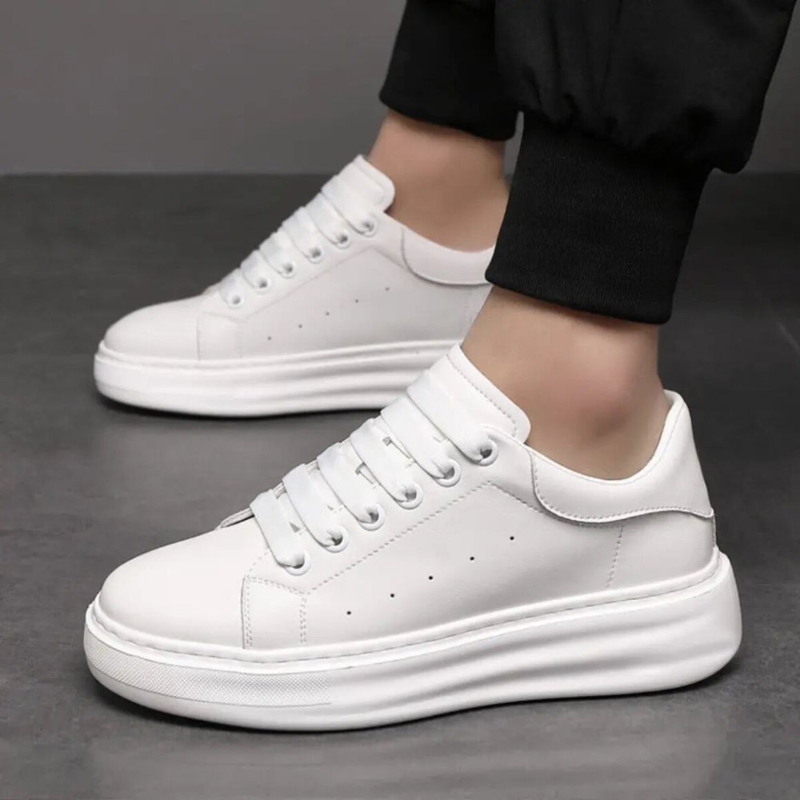 Montra - 8cm (3") – Men's Elevator Shoes (Height Increasing, Hidden Lift) – White