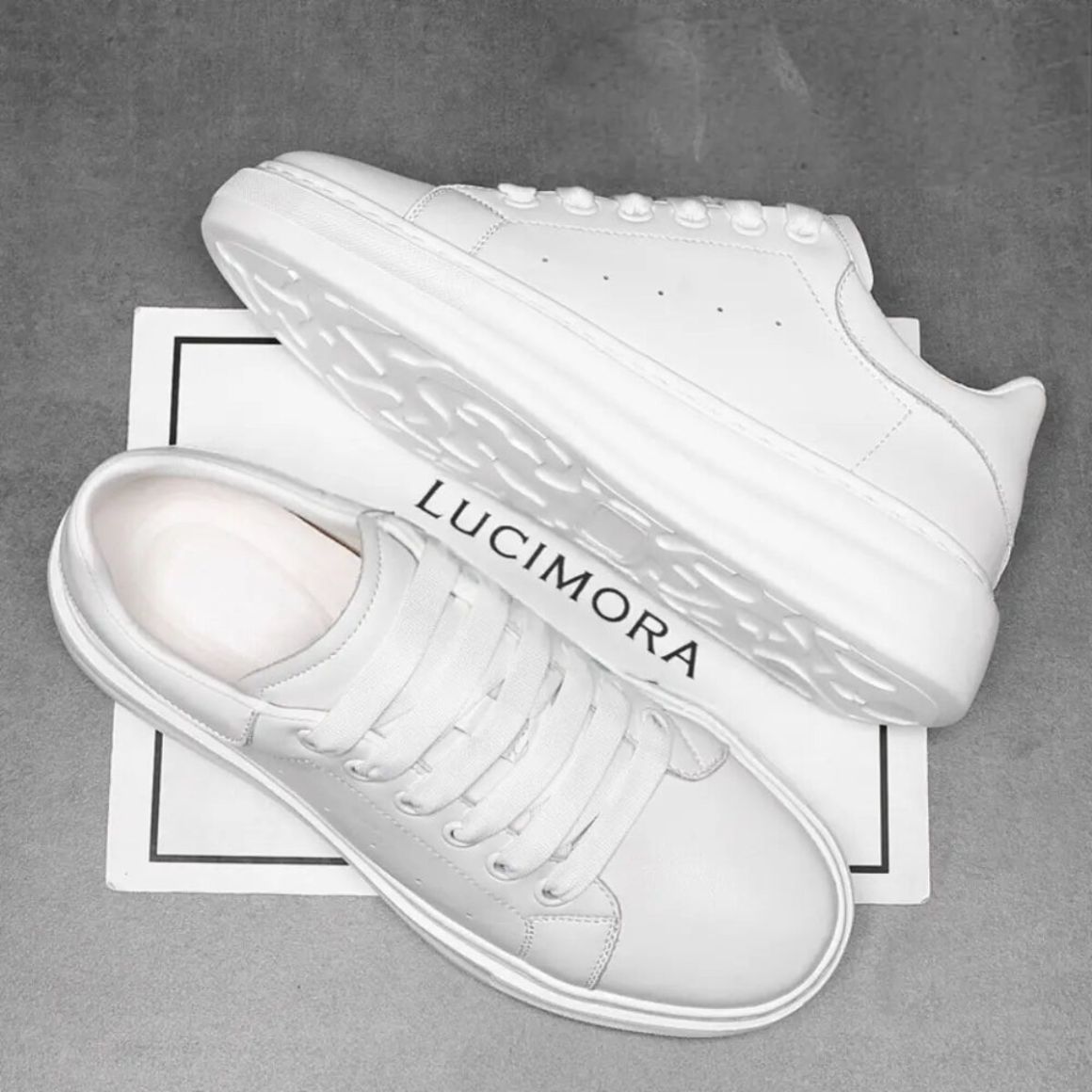 Montra - 8cm (3") – Men's Elevator Shoes (Height Increasing, Hidden Lift) – White