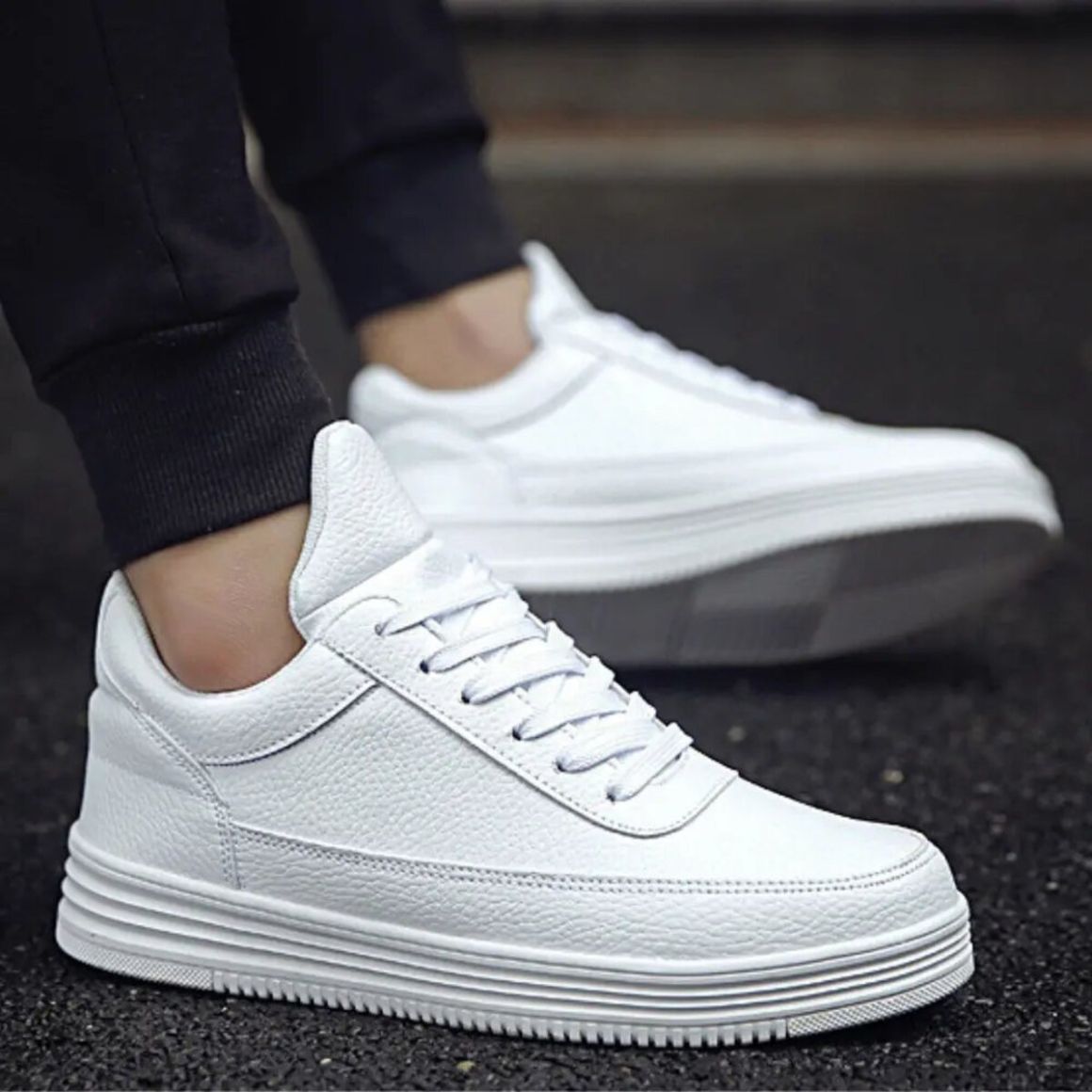 Vortex - 8cm (3") – Men's Elevator Shoes (Height Increasing, Hidden Lift) – White