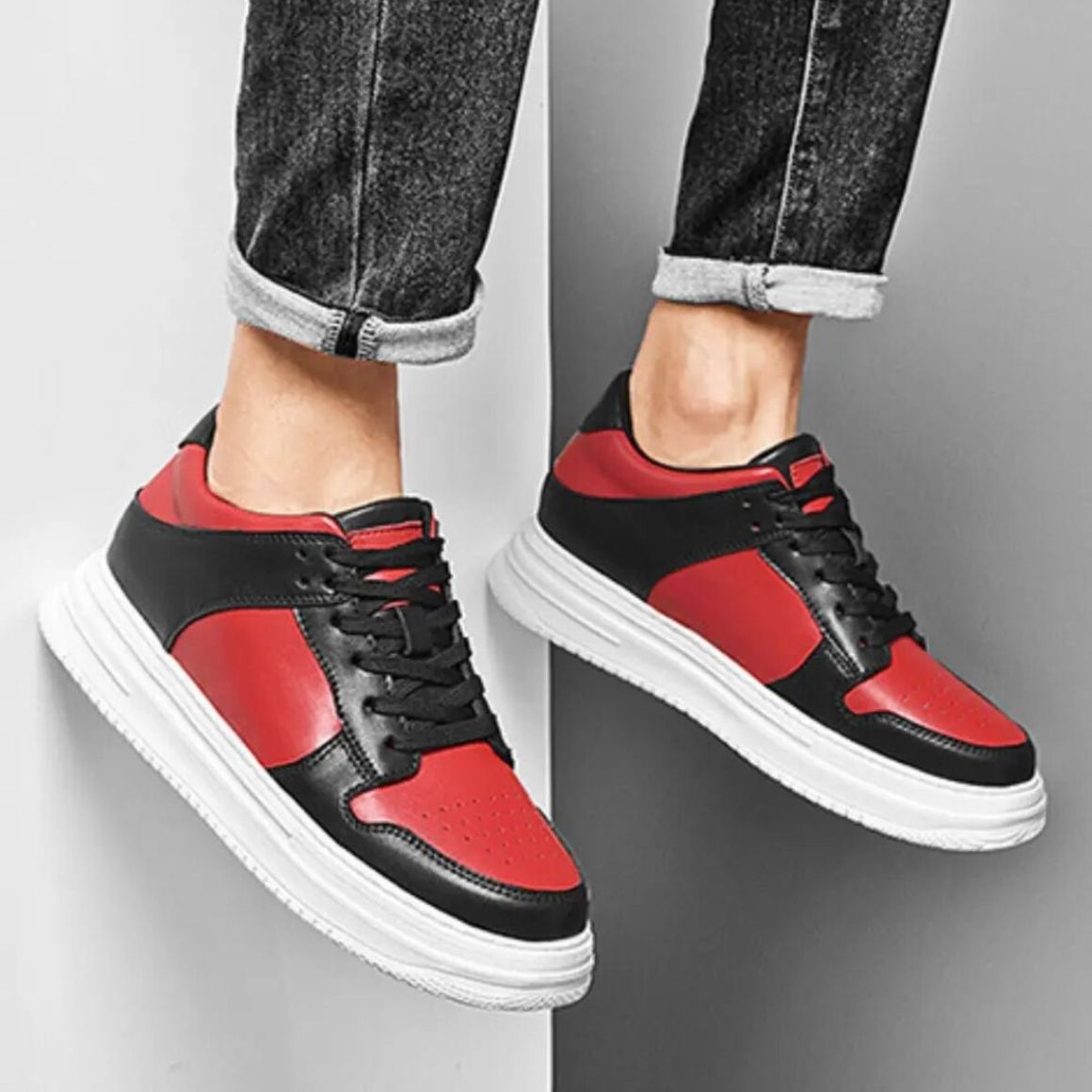 Daxon - 8cm (3") – Men's Elevator Shoes (Height Increasing, Hidden Lift) – Red