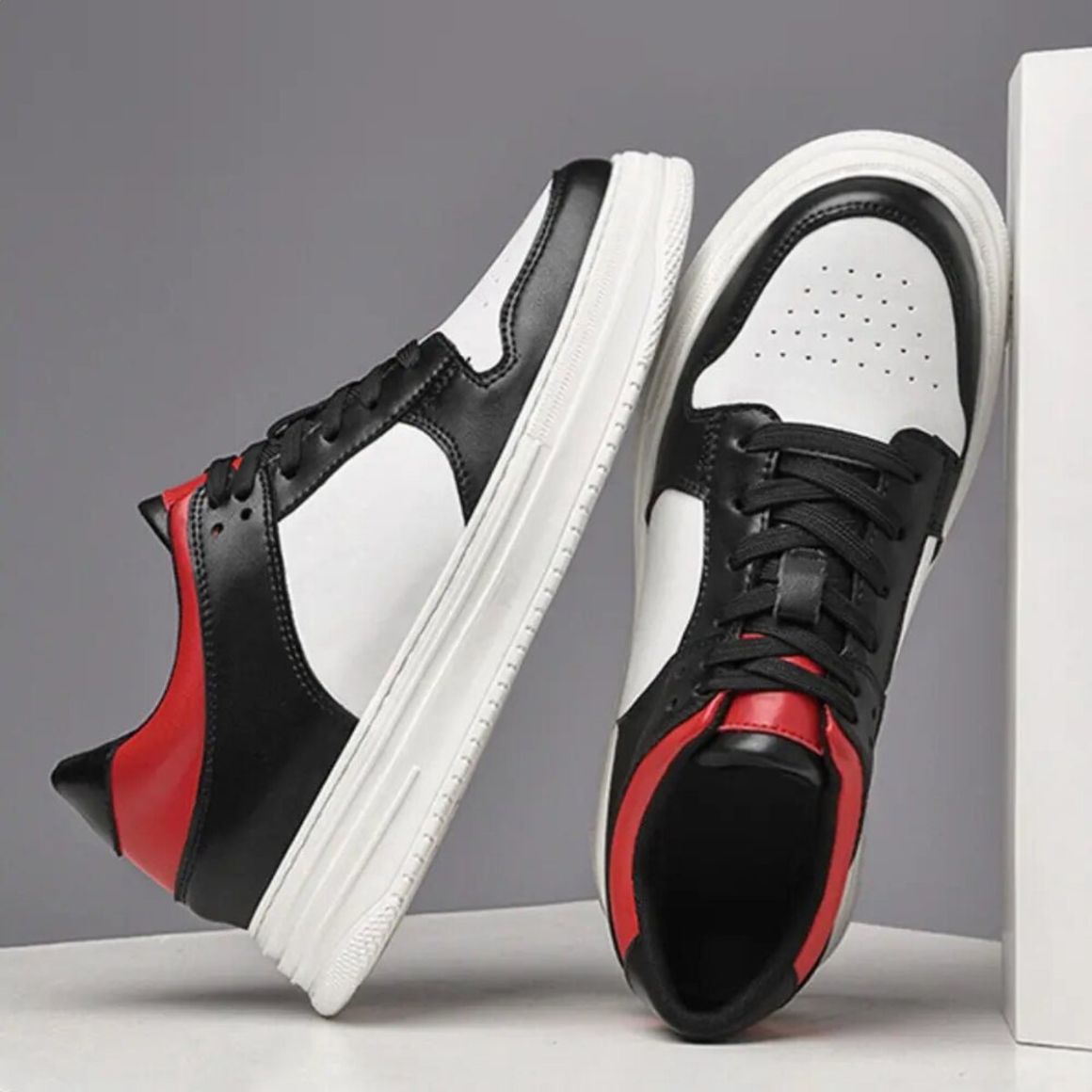 Daxon - 8cm (3") – Men's Elevator Shoes (Height Increasing, Hidden Lift) – White/Red