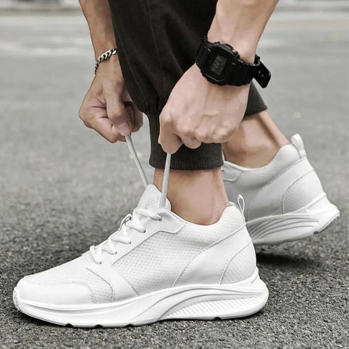 Rapid Flex - 8cm (3") – Men's Elevator Shoes (Height Increasing, Hidden Lift) – White