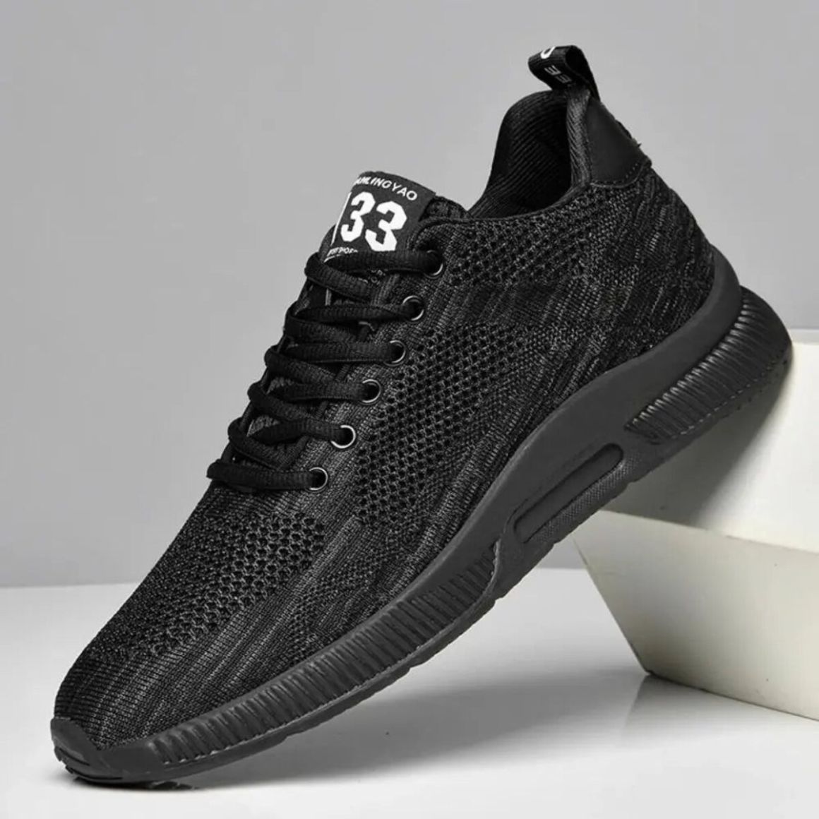 Stride 33 - 7cm (2.7") – Men's Elevator Shoes (Height Increasing, Hidden Lift) – Black