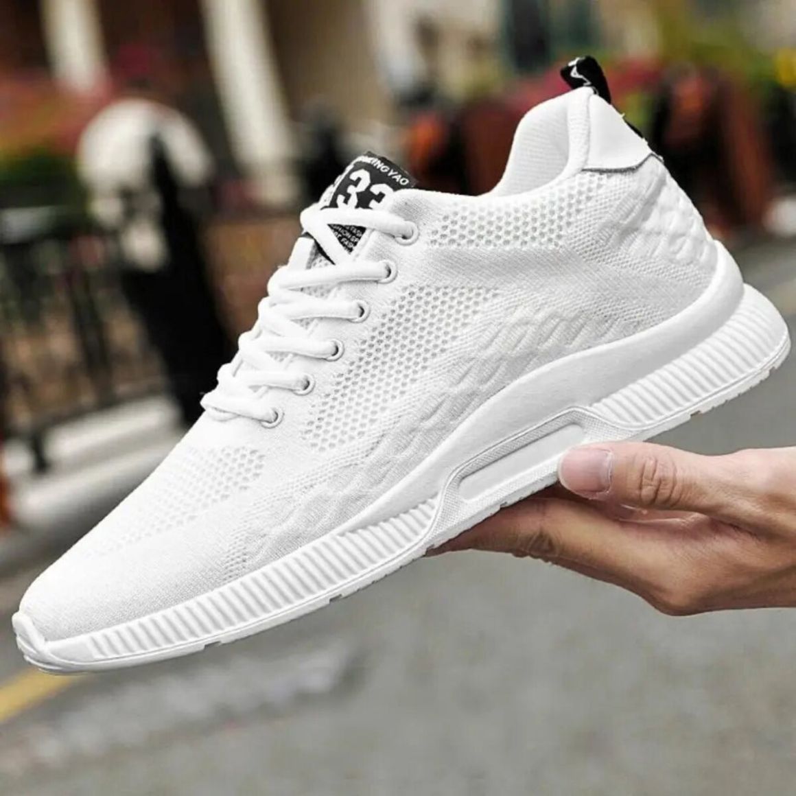 Stride 33 - 7cm (2.7") – Men's Elevator Shoes (Height Increasing, Hidden Lift) – White