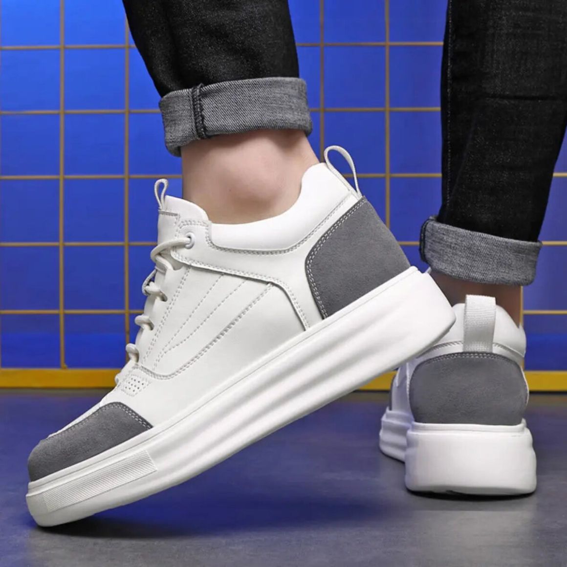 Ravik - 8cm (3") – Men's Elevator Shoes (Height Increasing, Hidden Lift) – White