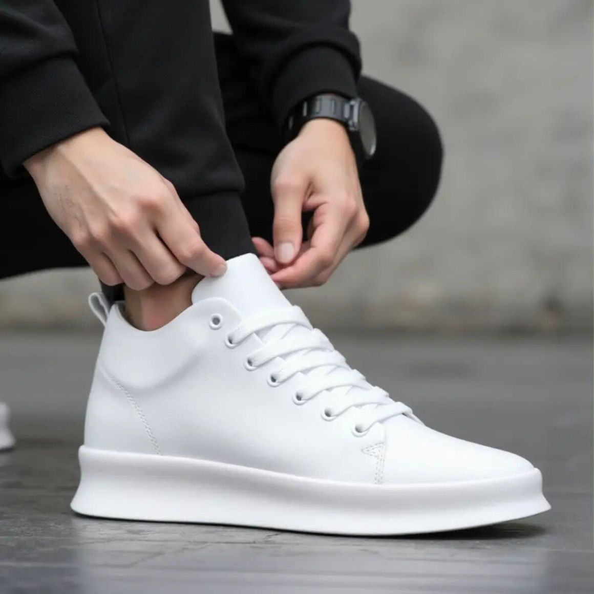 Zaro - 7cm (2.7") – Men's Elevator Shoes (Height Increasing, Hidden Lift) – White