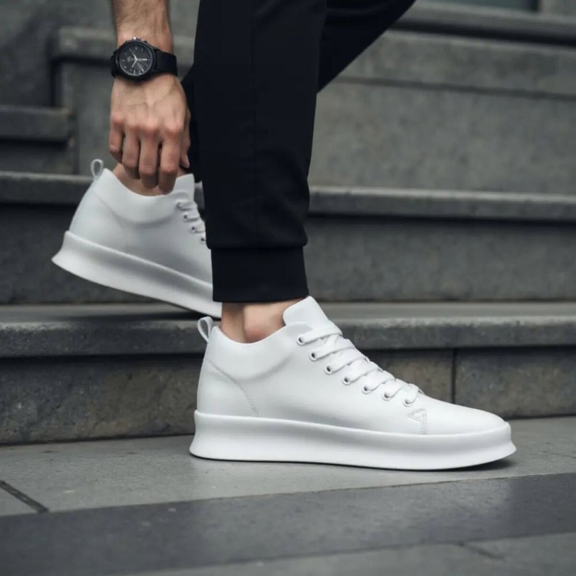 Zaro - 7cm (2.7") – Men's Elevator Shoes (Height Increasing, Hidden Lift) – White