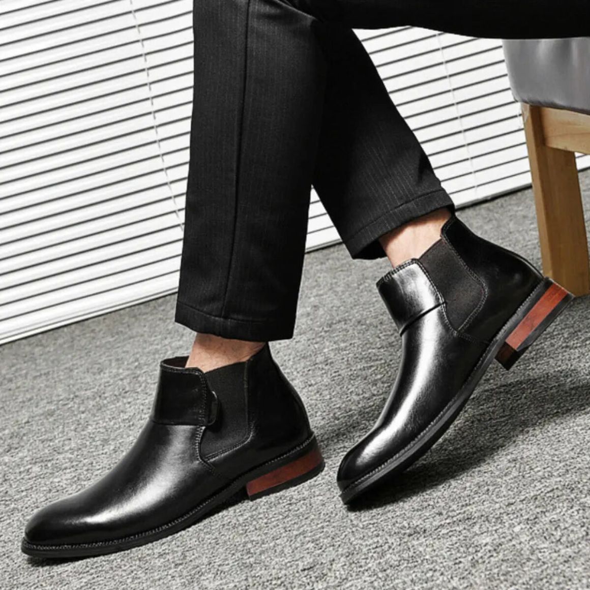 Lustrous - 8cm (3") – Men's Elevator Shoes (Height Increasing, Hidden Lift) – Black