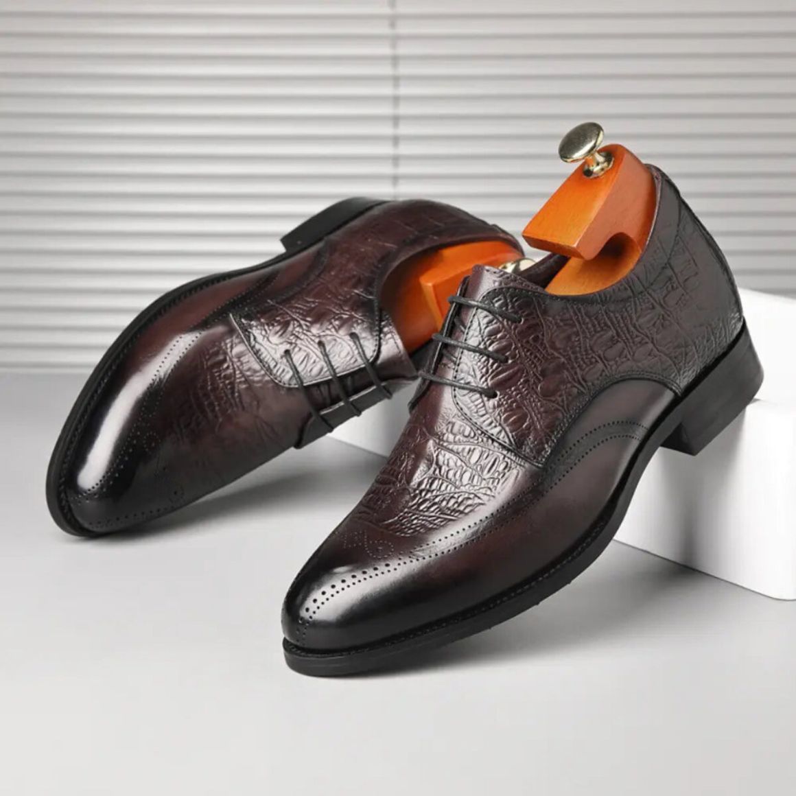 Varlion - 8cm (3") – Men's Elevator Shoes (Height Increasing, Hidden Lift) – Brown