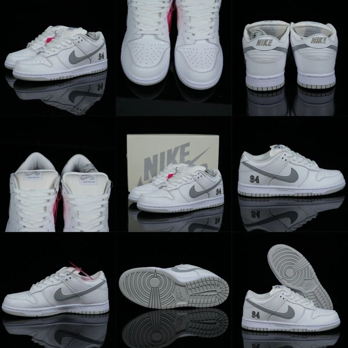 Supreme x Dunk Low SB 'White Metallic Silver' HQ8487-100