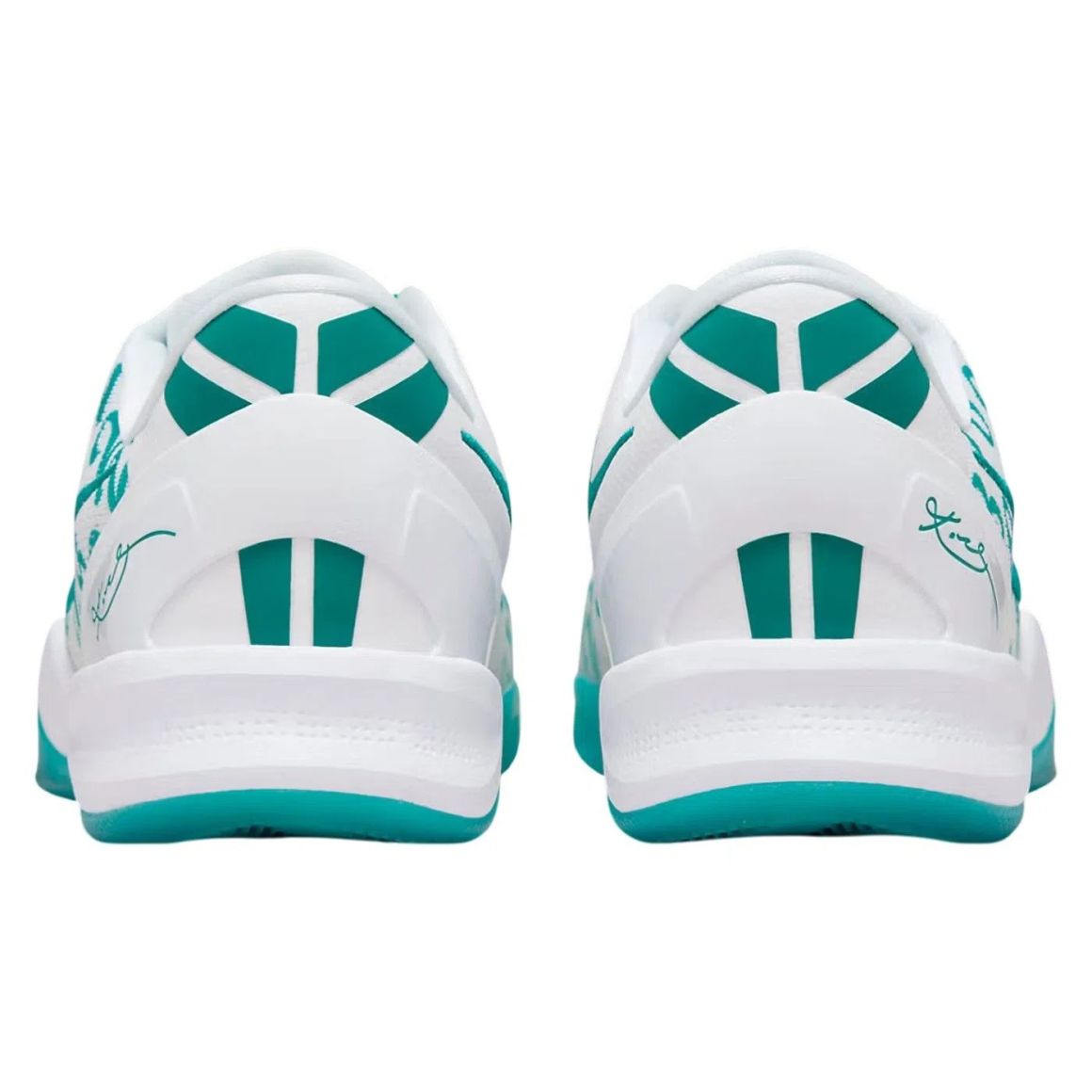 Kobe 8 Protro Low Top Basketball Sneakers - White/Radiant Emerald
