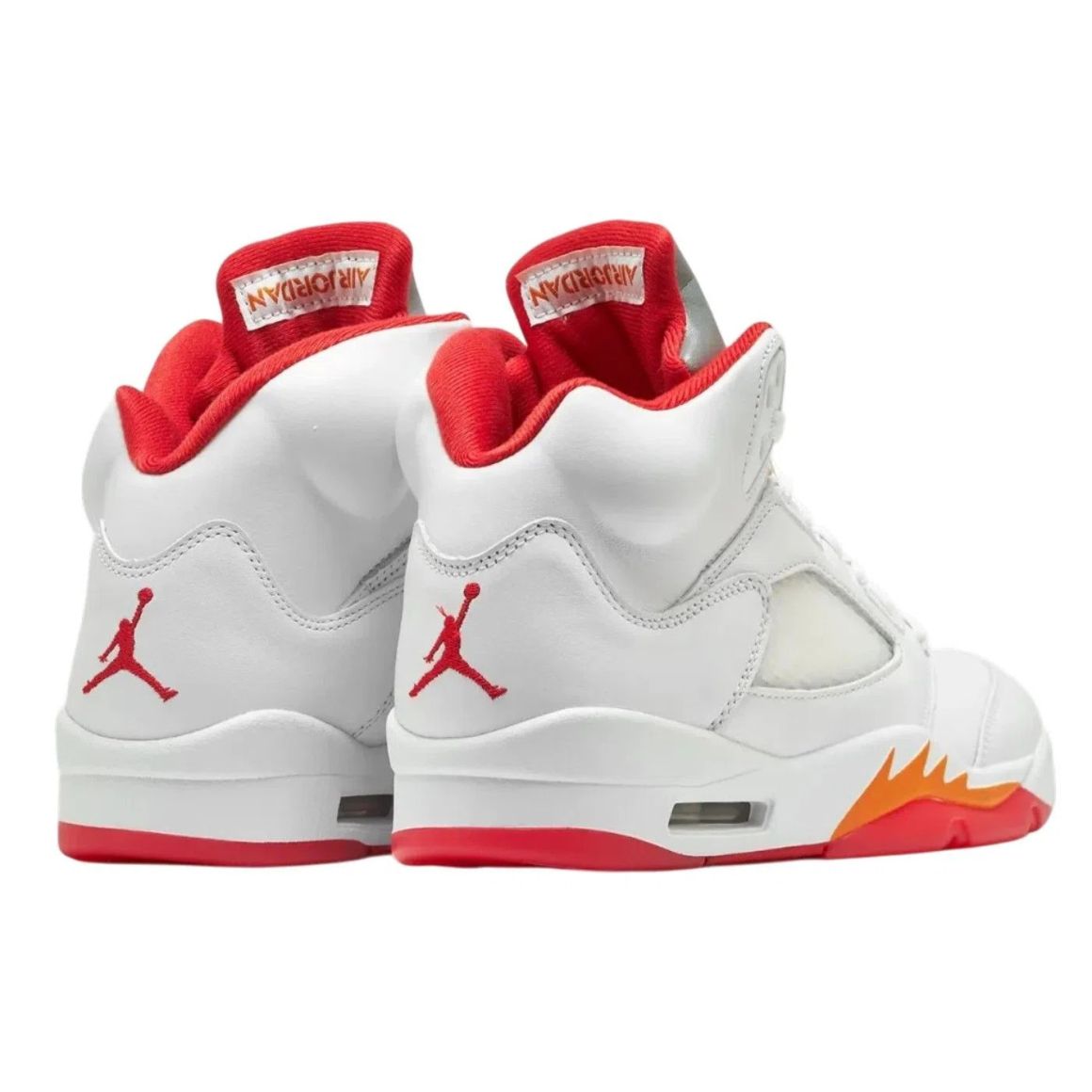 Air Jordan 5 Retro Sunset Mid Top Basketball Sneakers - White/Sunset
