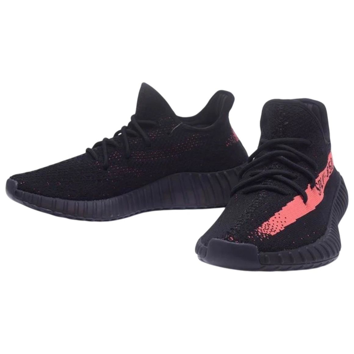 Boost 350 V2 Low Top Lifestyle Running Sneakers - Core Black Red