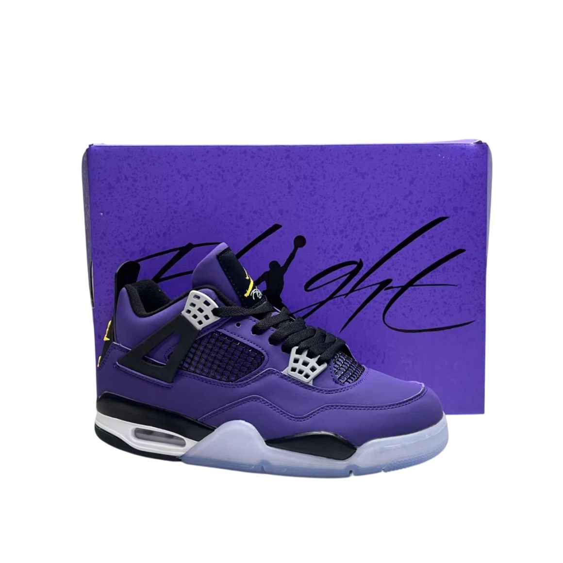 Air Jordan 4 Retro "Imperial Purple" - Premium Heritage Mid-Top Model - Purple / Gold