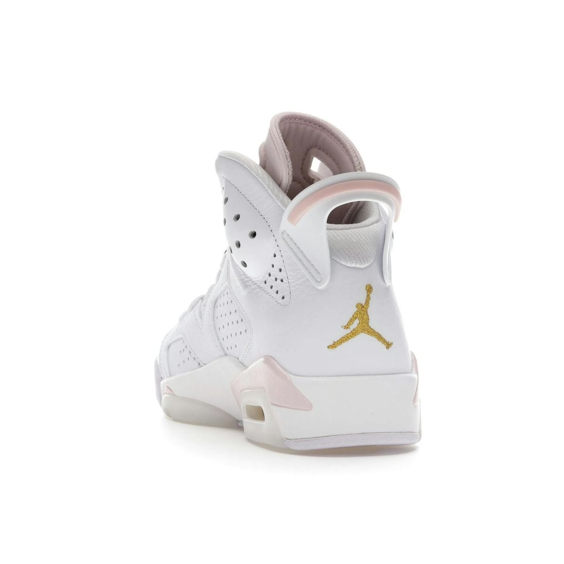Jordan 6 Retro Gold Hoops - Premium Retro Basketball Sneakers - White / Metallic Gold