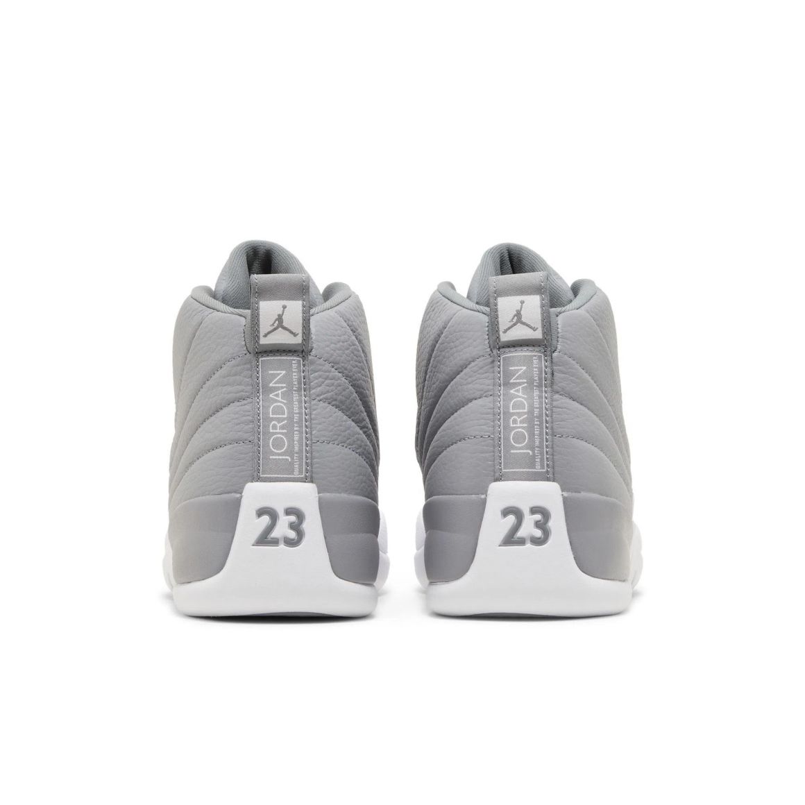 Air Jordan 12 Retro Stealth Mid Top Basketball Sneakers - Grey/White
