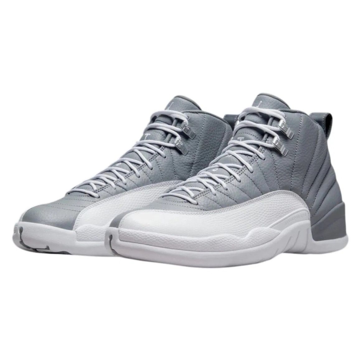 Air Jordan 12 Retro Stealth Mid Top Basketball Sneakers - Stealth / White / Cool Grey