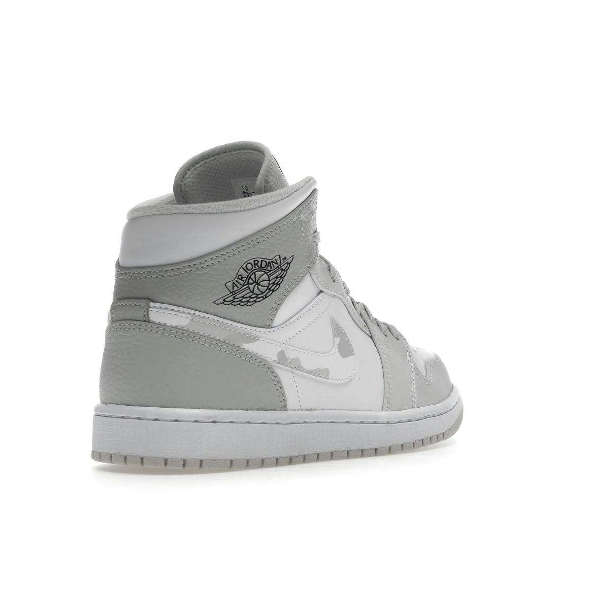 Jordan 1 Mid Grey Camo - Stylish Camouflage Mid Top Sneakers - Grey Camo / Dark Grey / White