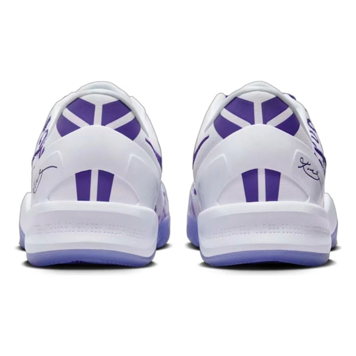 Kobe 8 Protro Low Top Basketball Sneakers - White/Court Purple