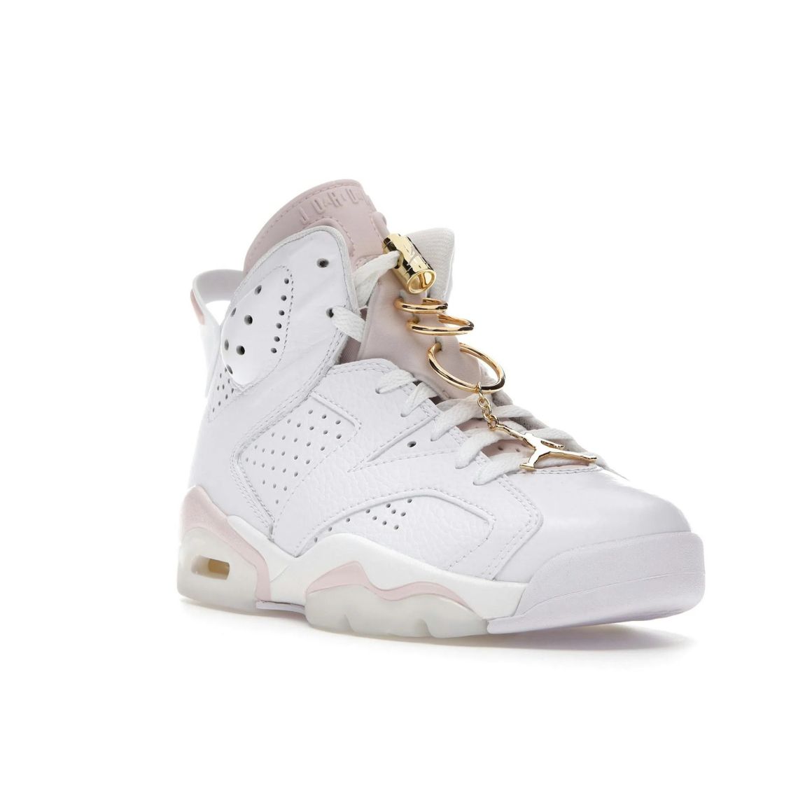 Jordan 6 Retro Gold Hoops - Premium Retro Basketball Sneakers - White / Metallic Gold