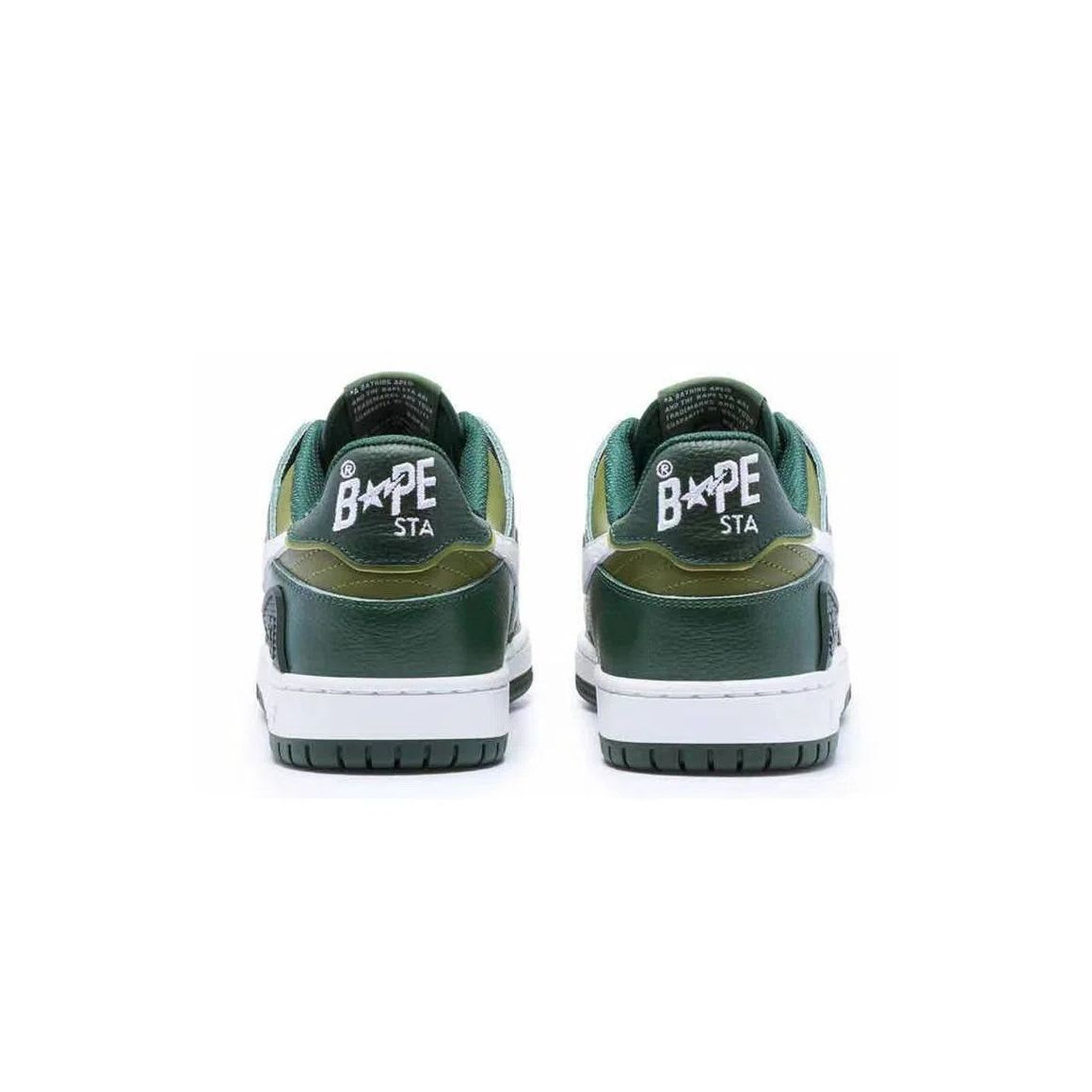 SK8 Sta Green White | Stylish Skate Sneakers - White / Green / Black