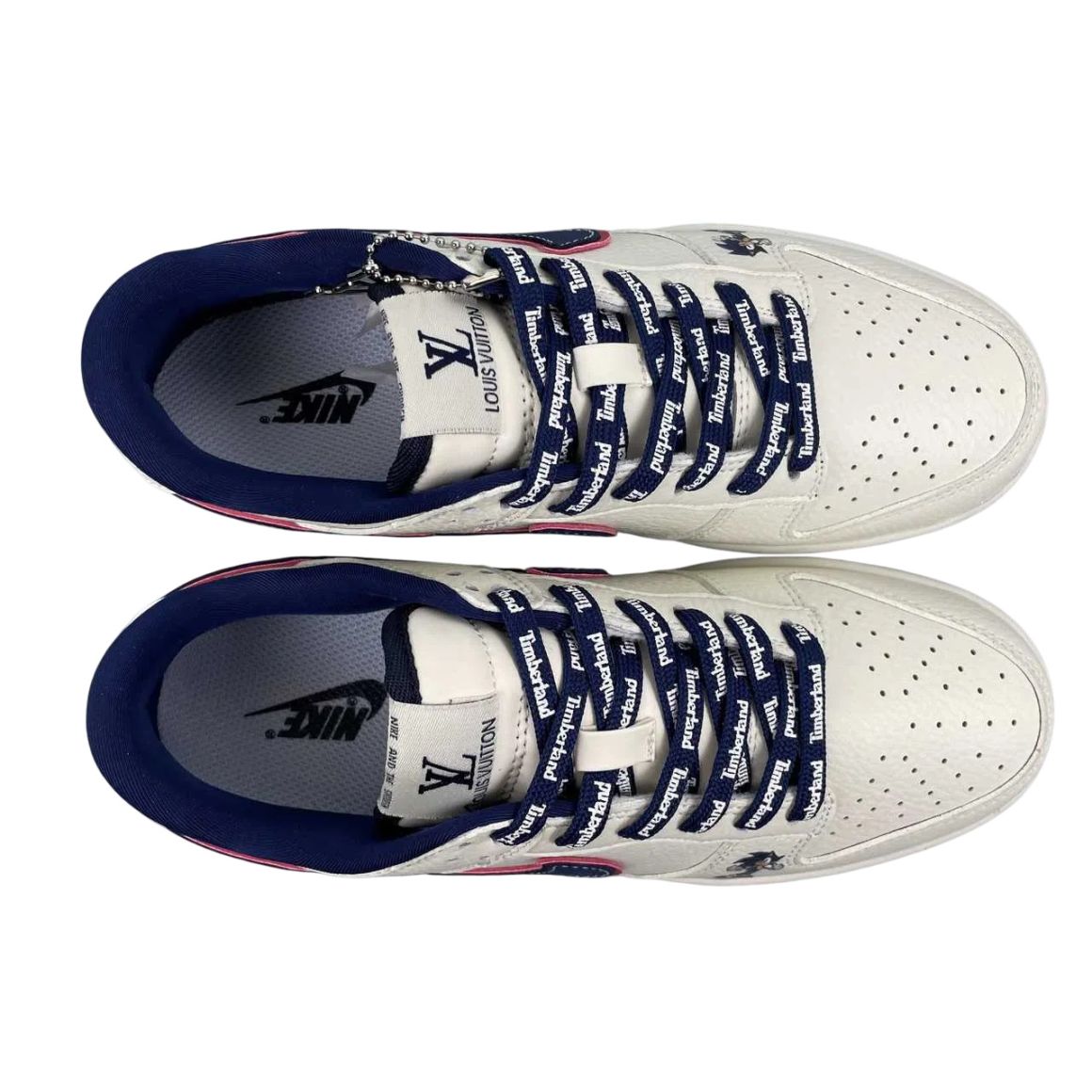 Dunk Low Casual Skate Shoes – Limited Lifestyle Skate Sneaker - Sail/Navy Blue