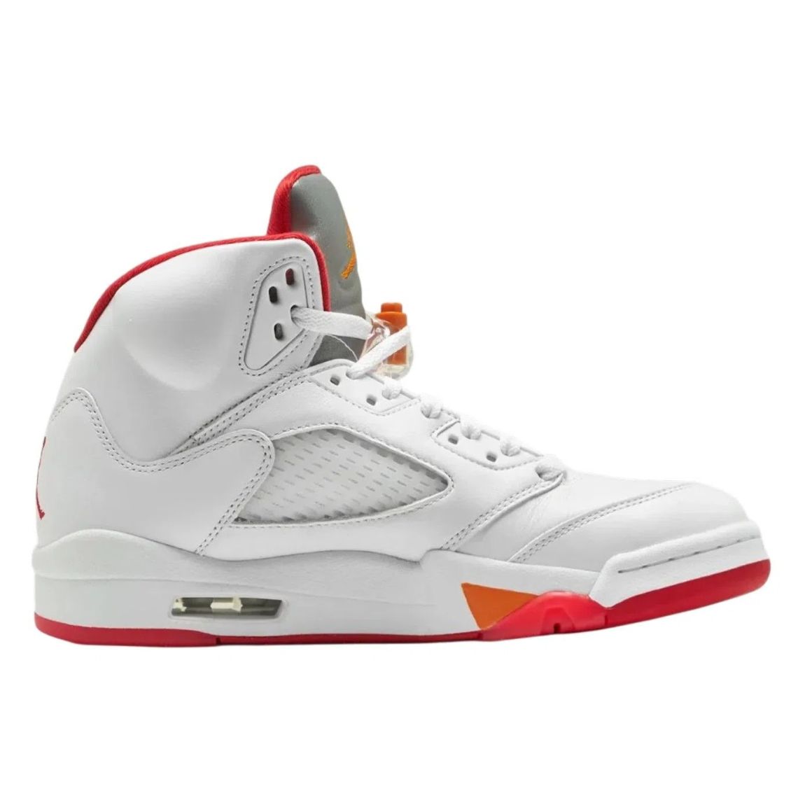 Air Jordan 5 Retro Sunset Mid Top Basketball Sneakers - White/Sunset