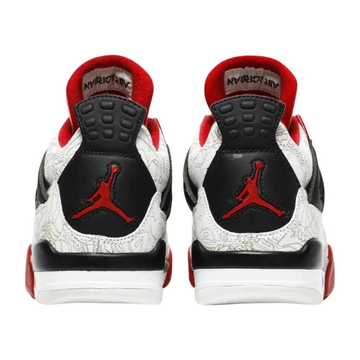 Air Jordan 4 Laser Basketball Sneakers - White/Multi-Color