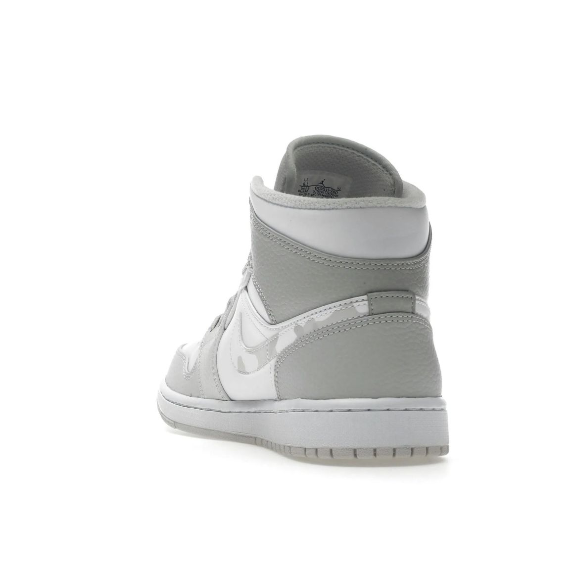 Jordan 1 Mid Grey Camo - Stylish Camouflage Mid Top Sneakers - Grey Camo / Dark Grey / White