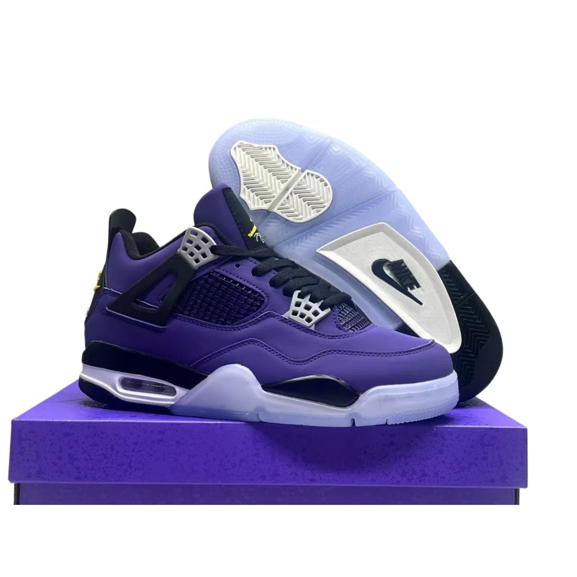 Air Jordan 4 Retro "Imperial Purple" - Premium Heritage Mid-Top Model - Purple / Gold