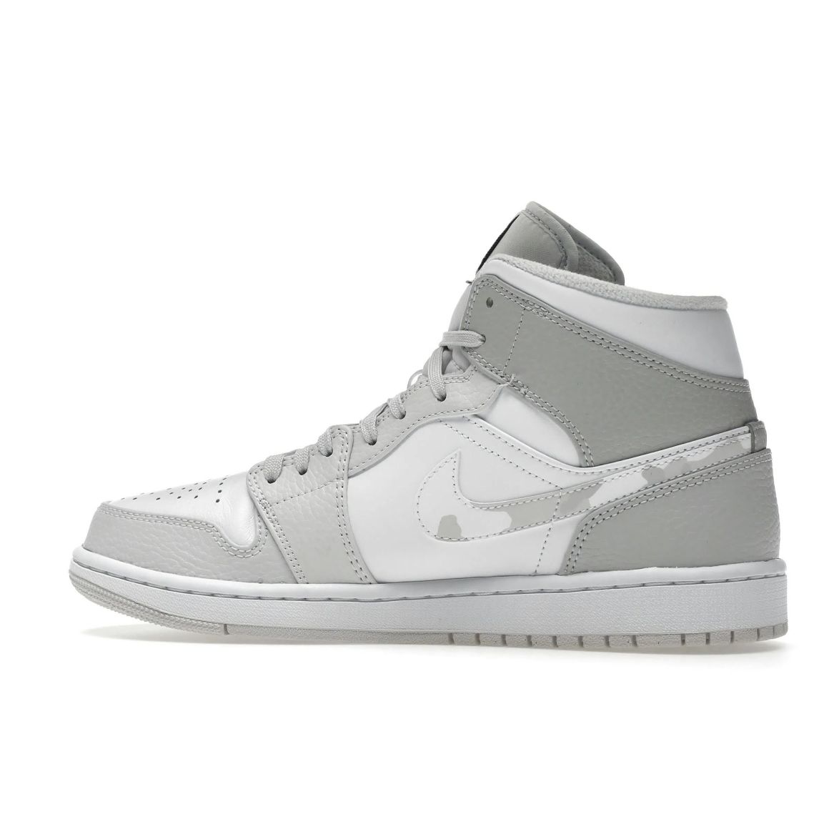 Jordan 1 Mid Grey Camo - Stylish Camouflage Mid Top Sneakers - Grey Camo / Dark Grey / White