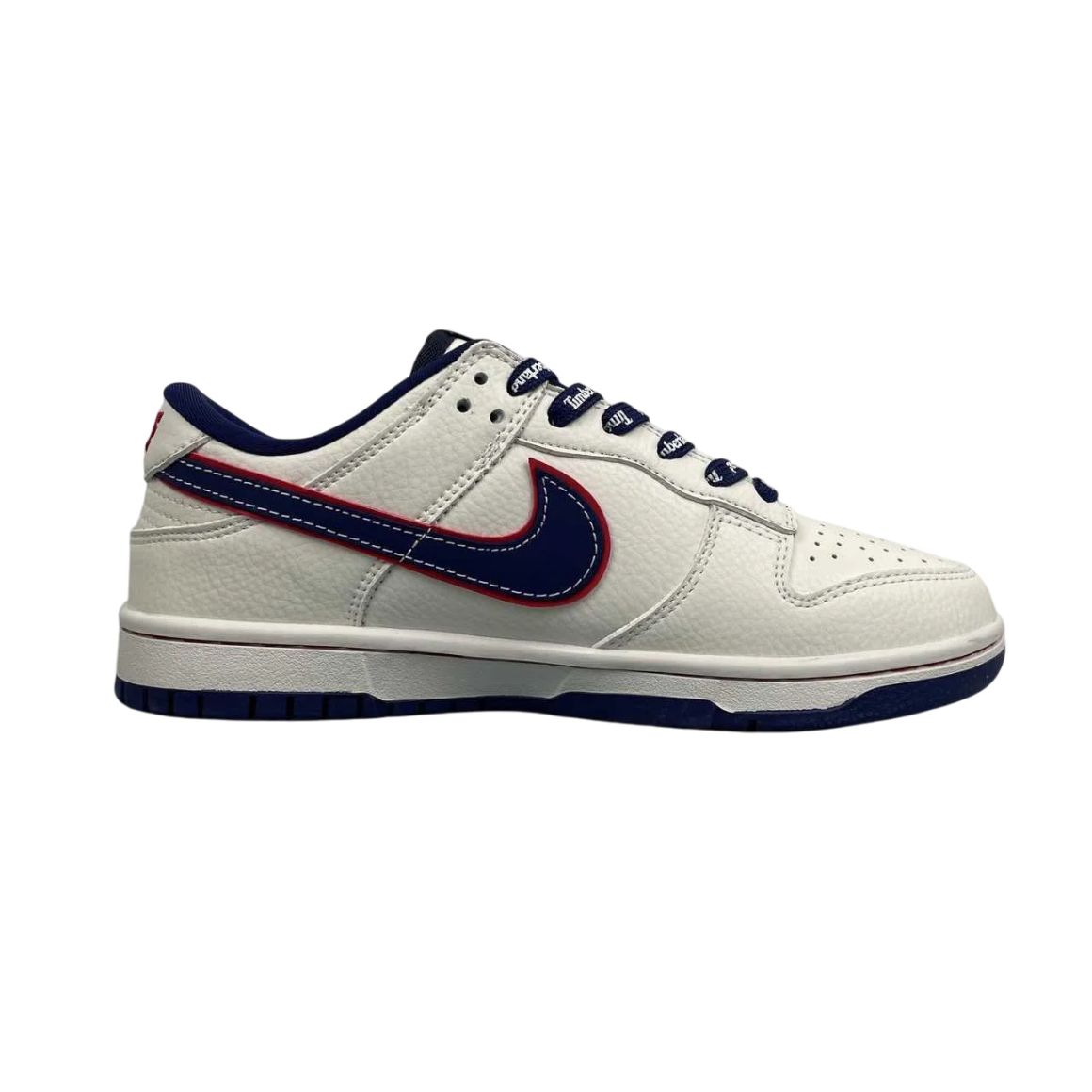 Dunk Low Casual Skate Shoes – Limited Lifestyle Skate Sneaker - Sail/Navy Blue
