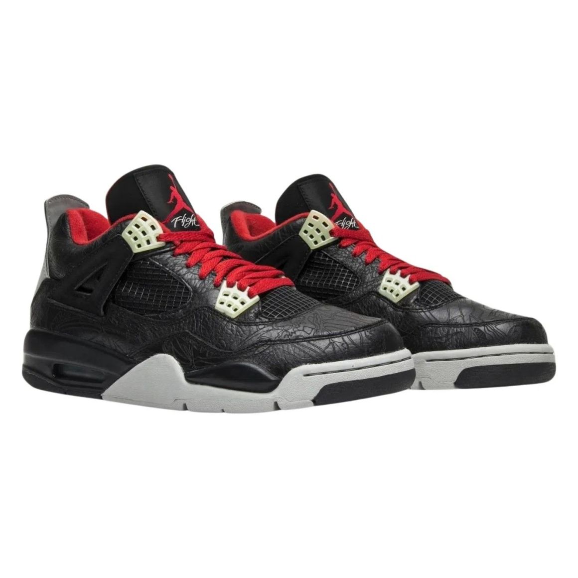 Air Jordan 4 Laser Basketball Sneakers - Black/Multi-Color
