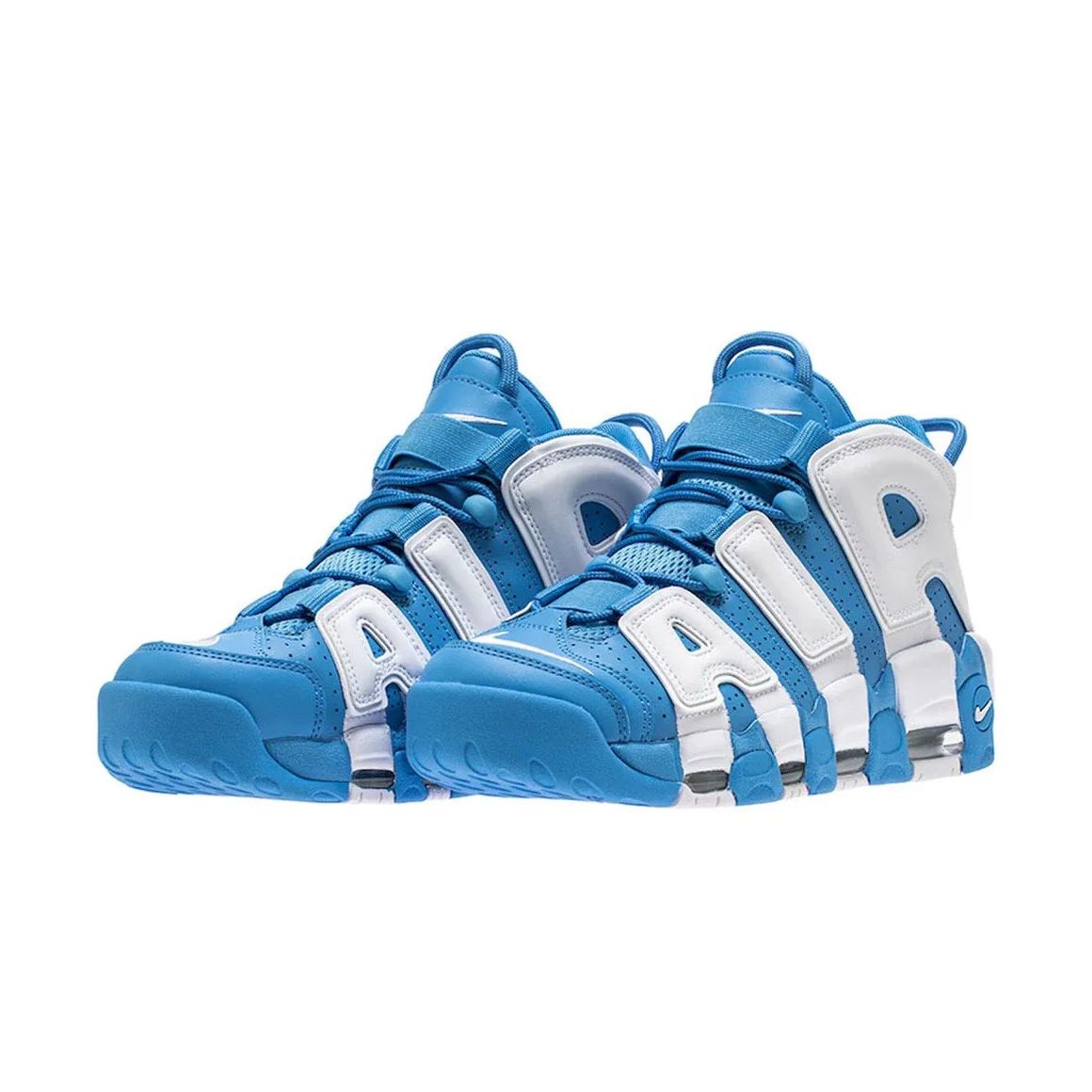 Air More Uptempo University Blue Mid Top Streetwear Basketball Sneakers - White/Blue