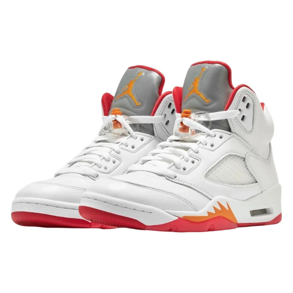 Air Jordan 5 Retro Sunset Mid Top Basketball Sneakers - White/Sunset