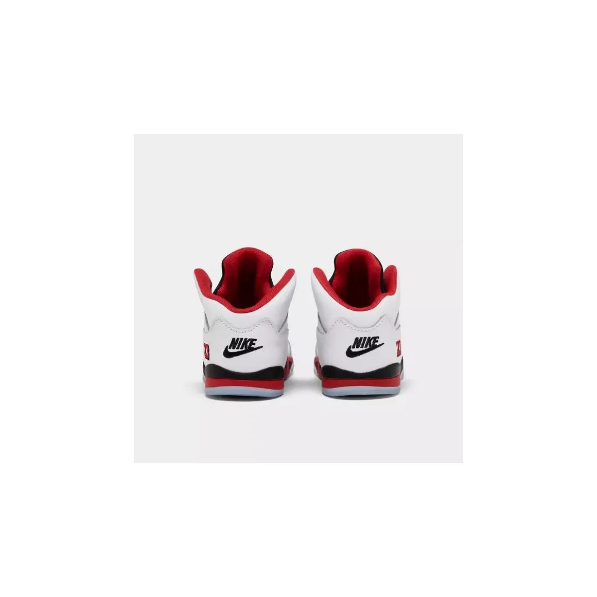 Air Jordan 5 Retro "Fire Red Black Tongue" - Classic Heritage High-Top Model - White/Fire Red