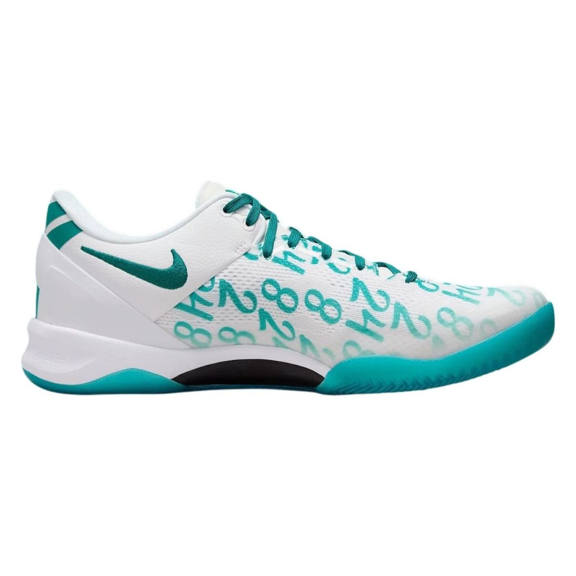 Kobe 8 Protro Low Top Basketball Sneakers - White/Radiant Emerald