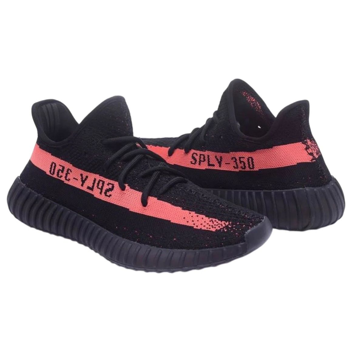 Boost 350 V2 Low Top Lifestyle Running Sneakers - Core Black Red
