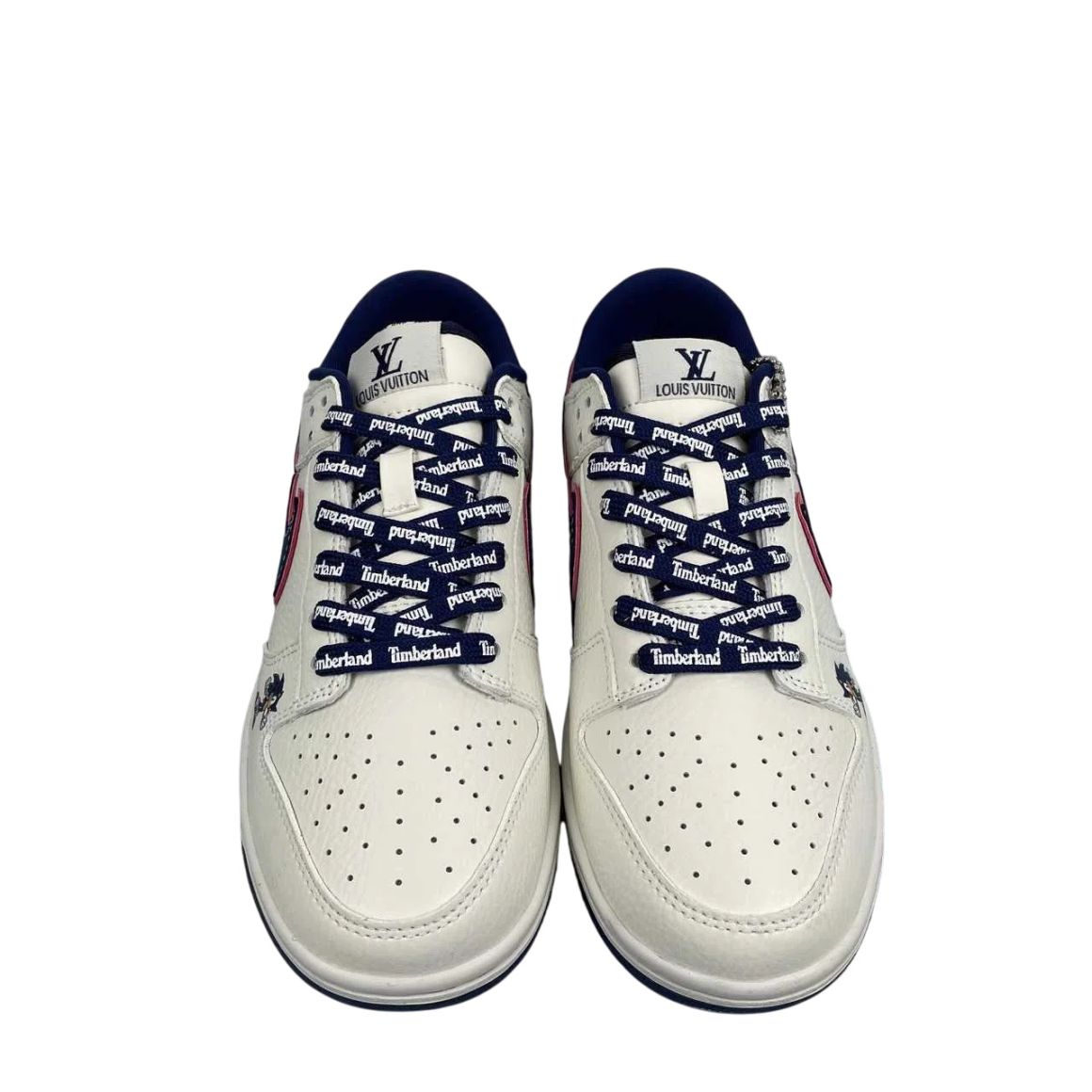 Dunk Low Casual Skate Shoes – Limited Lifestyle Skate Sneaker - Sail/Navy Blue