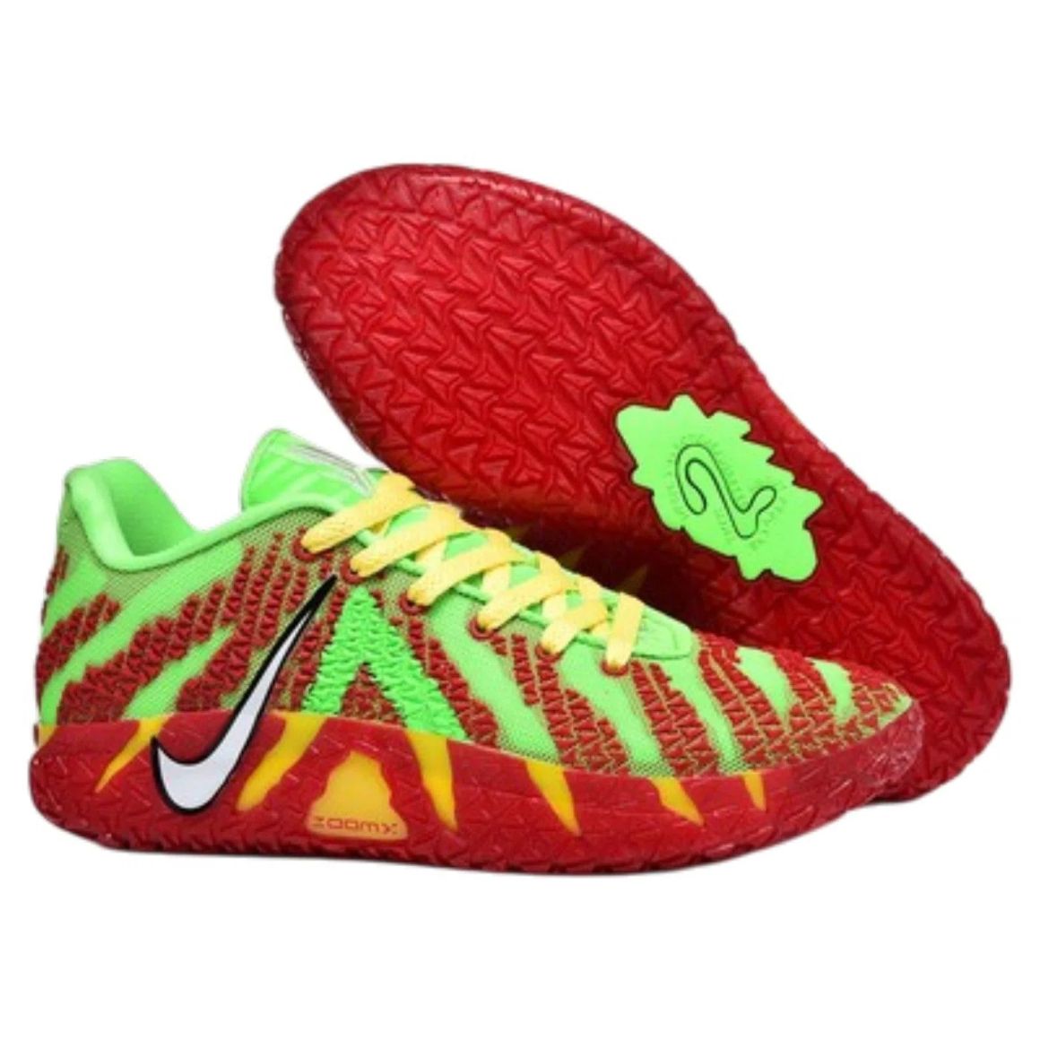 Ja 3 Lightweight Basketball Sneakers - Green Spark / University Red / Dynamic Yellow