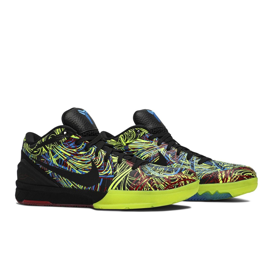 Kobe 4 Protro Wizenard - Limited Edition Basketball Sneakers - Black / White / Green Glow