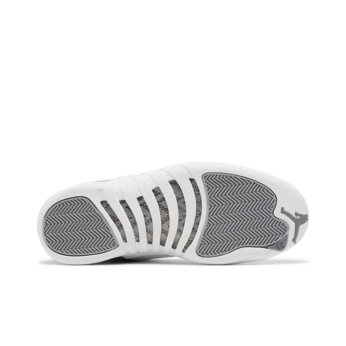 Air Jordan 12 Retro Stealth Mid Top Basketball Sneakers - Grey/White