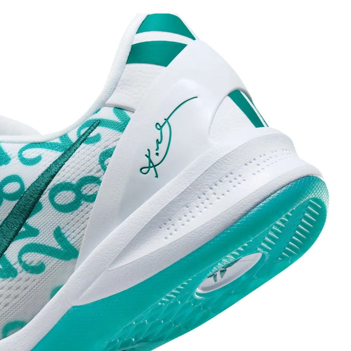Kobe 8 Protro Low Top Basketball Sneakers - White/Radiant Emerald