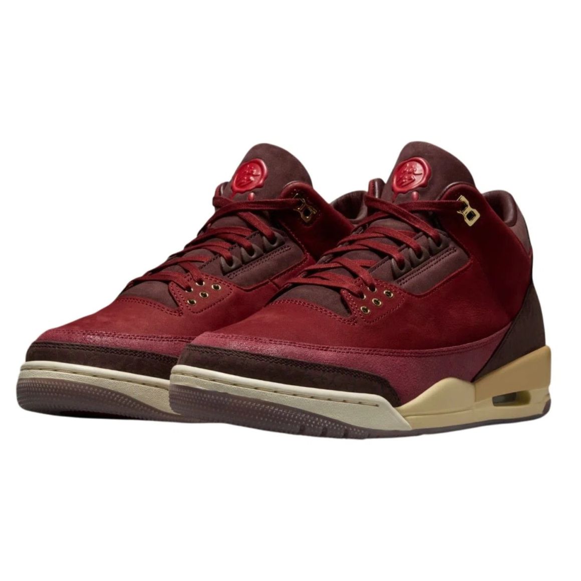Air Jordan 3 Retro Bin23 Basketball Sneakers - Team Red/Burgundy Crush/Coconut Milk