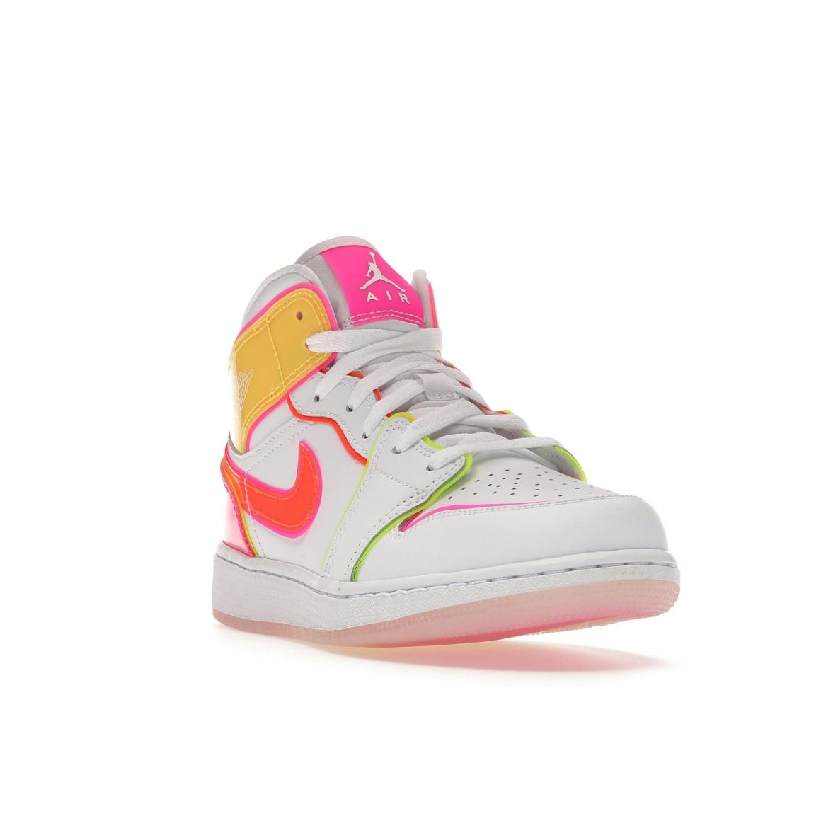 Jordan 1 Mid Edge Glow (GS) White Hyper Crimson Pink Blast CV4611-100