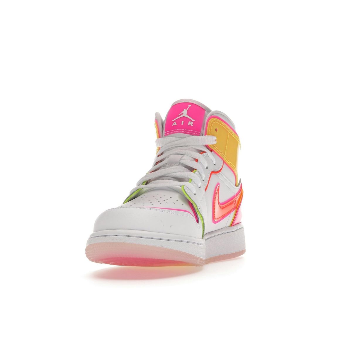 Jordan 1 Mid Edge Glow (GS) White Hyper Crimson Pink Blast CV4611-100