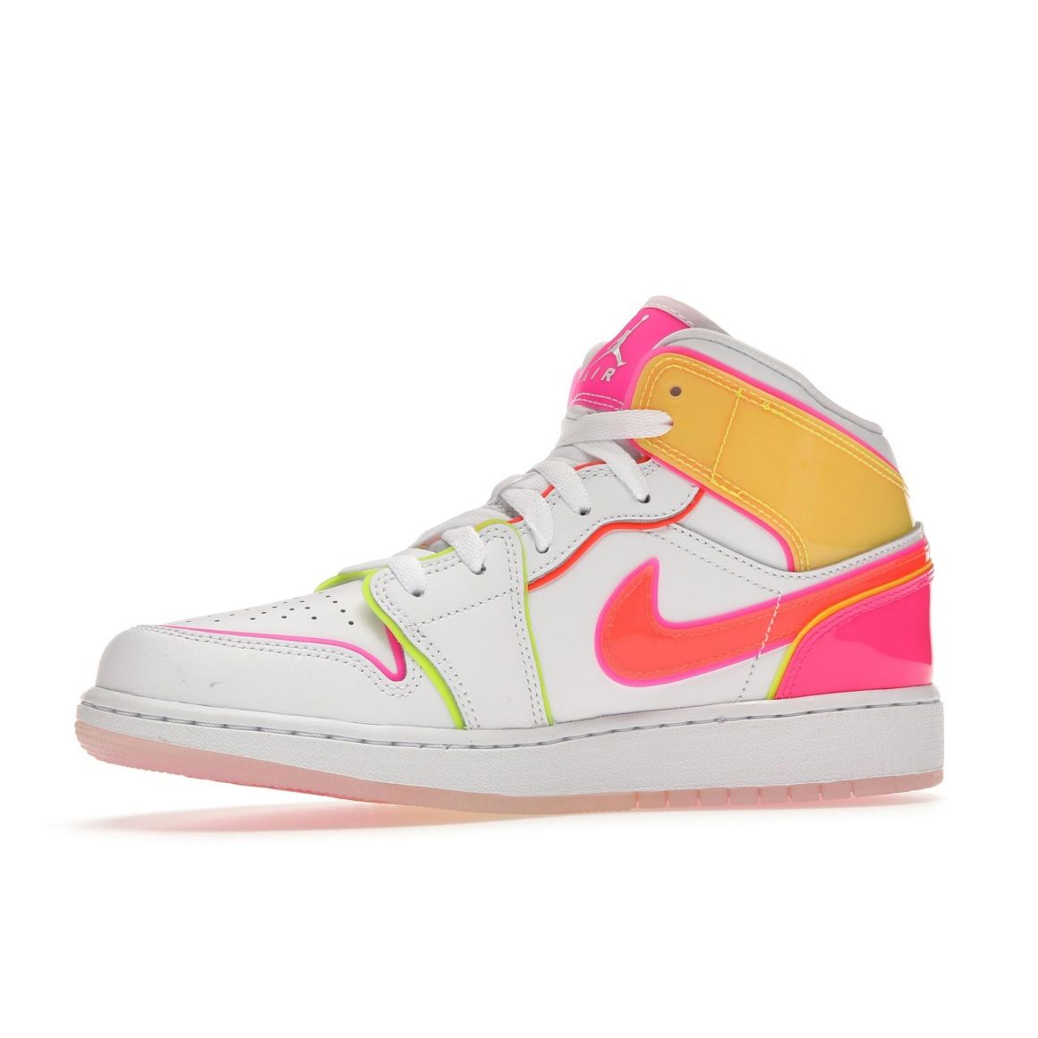 Jordan 1 Mid Edge Glow (GS) White Hyper Crimson Pink Blast CV4611-100
