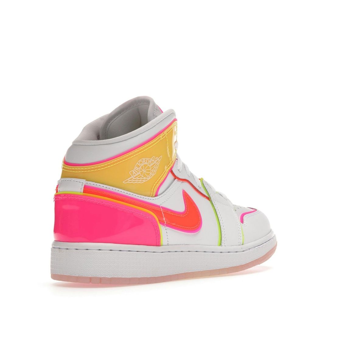 Jordan 1 Mid Edge Glow (GS) White Hyper Crimson Pink Blast CV4611-100