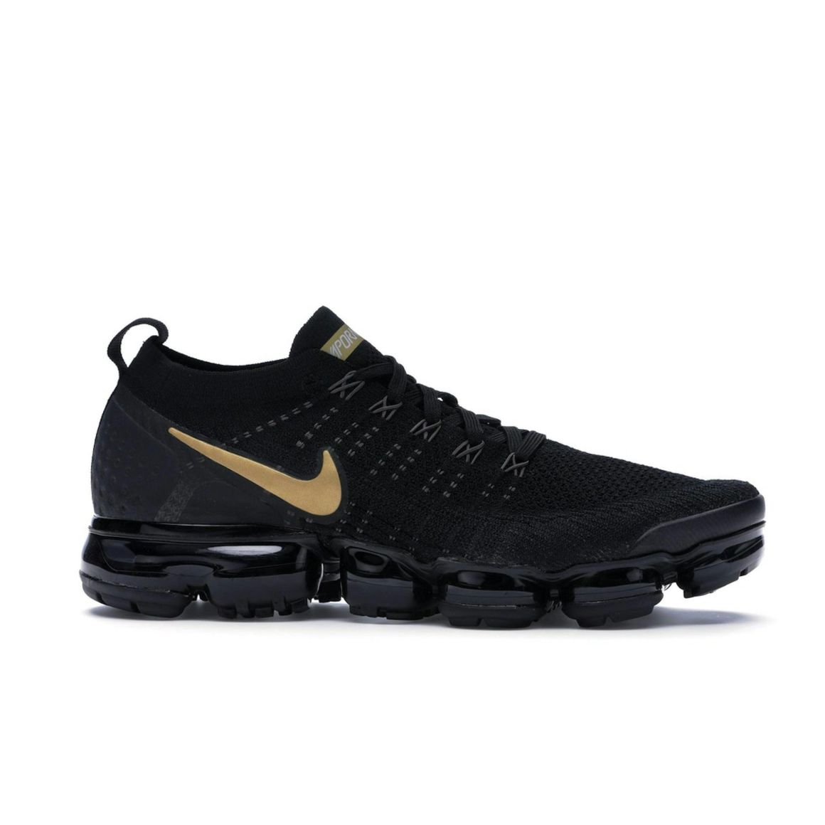 Air VaporMax 2 Black Metallic Gold Women’s Running Shoes 942843-012