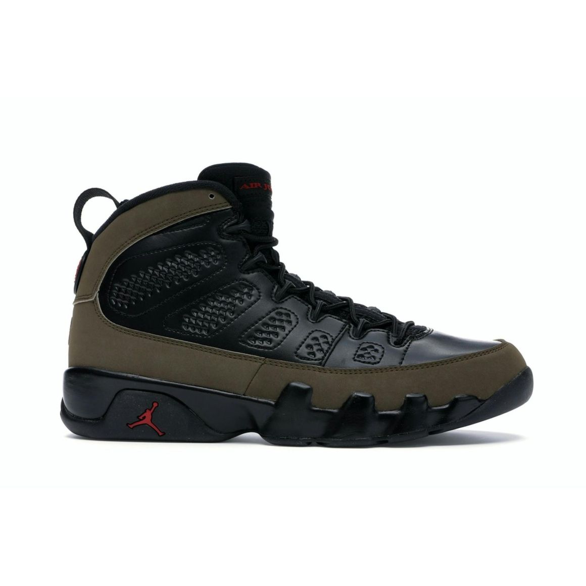 Jordan 9 Retro Olive 2012 Black Light Olive Varsity Red 302370-020